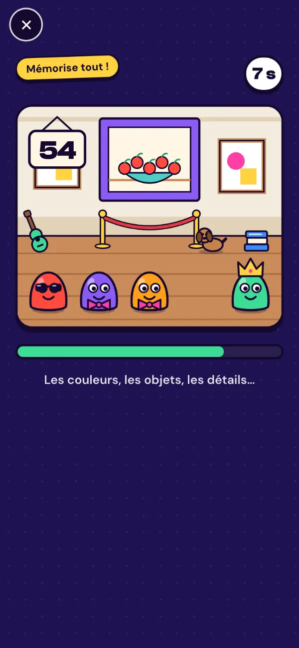 Le Faux Témoin dans l'app : la scène du musée à mémoriser, chrono en cours
